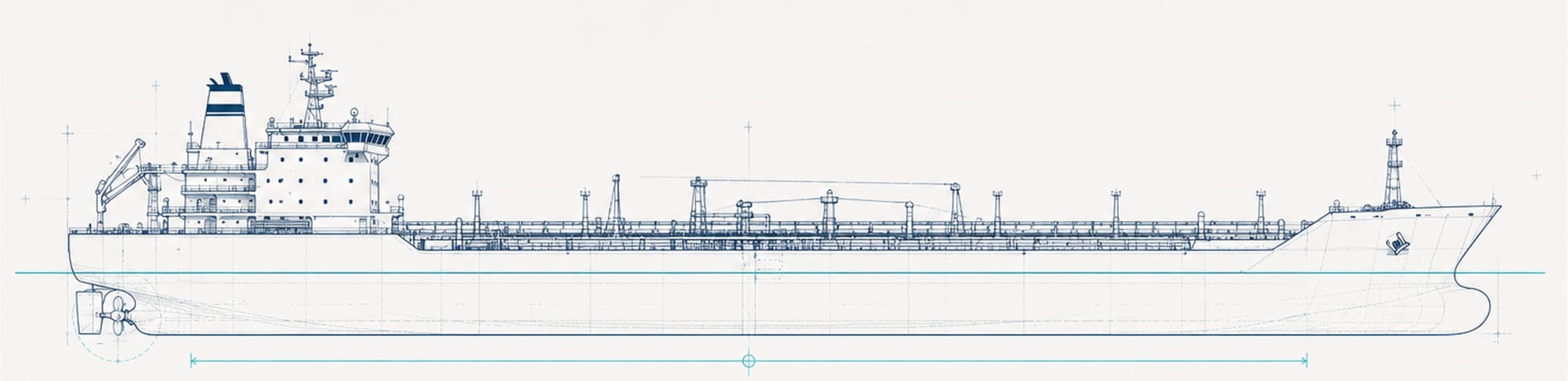 Vessel, technical line drawing