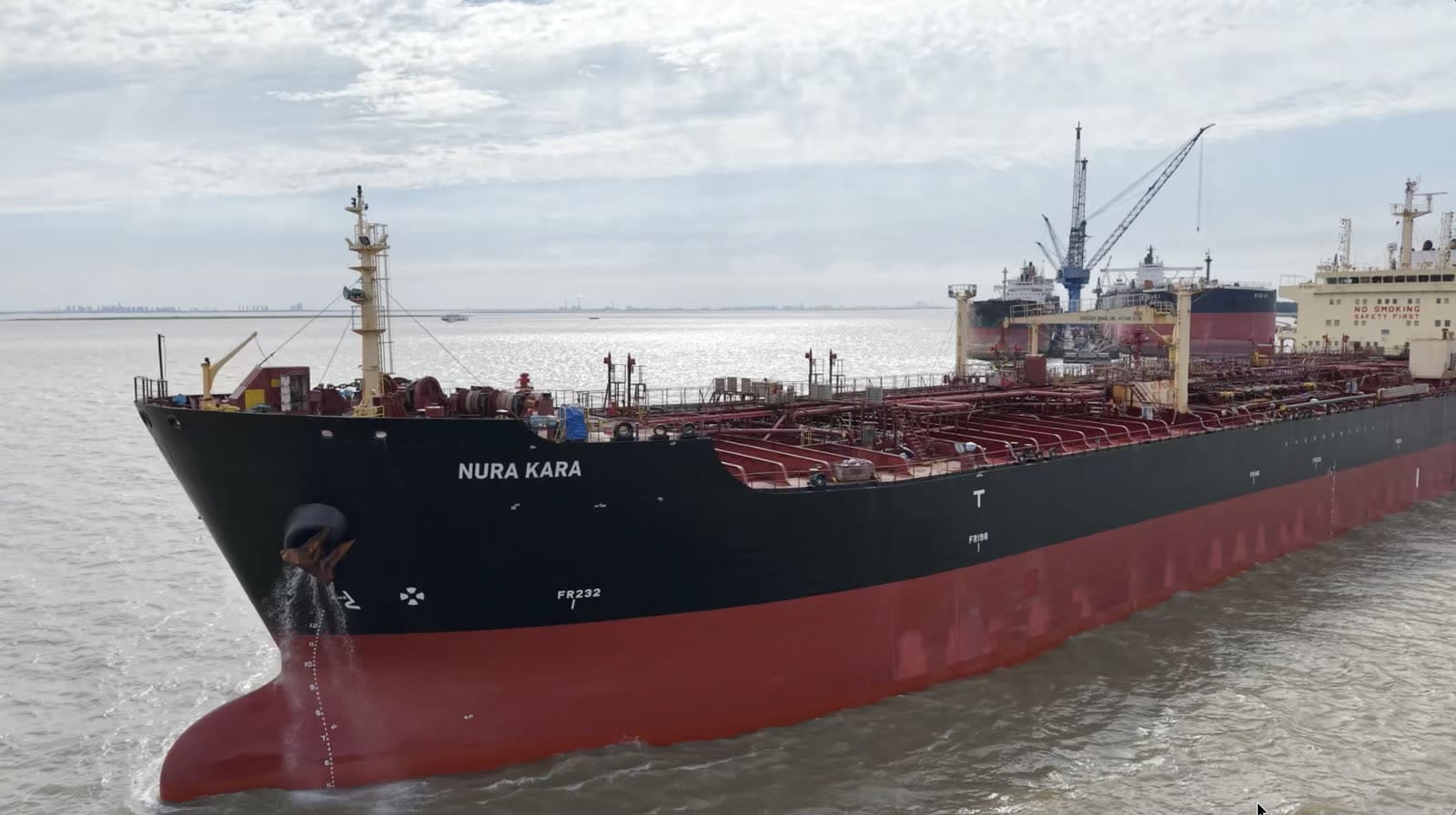 NURA Kara, a NURA-owned tanker, bow view alongside
